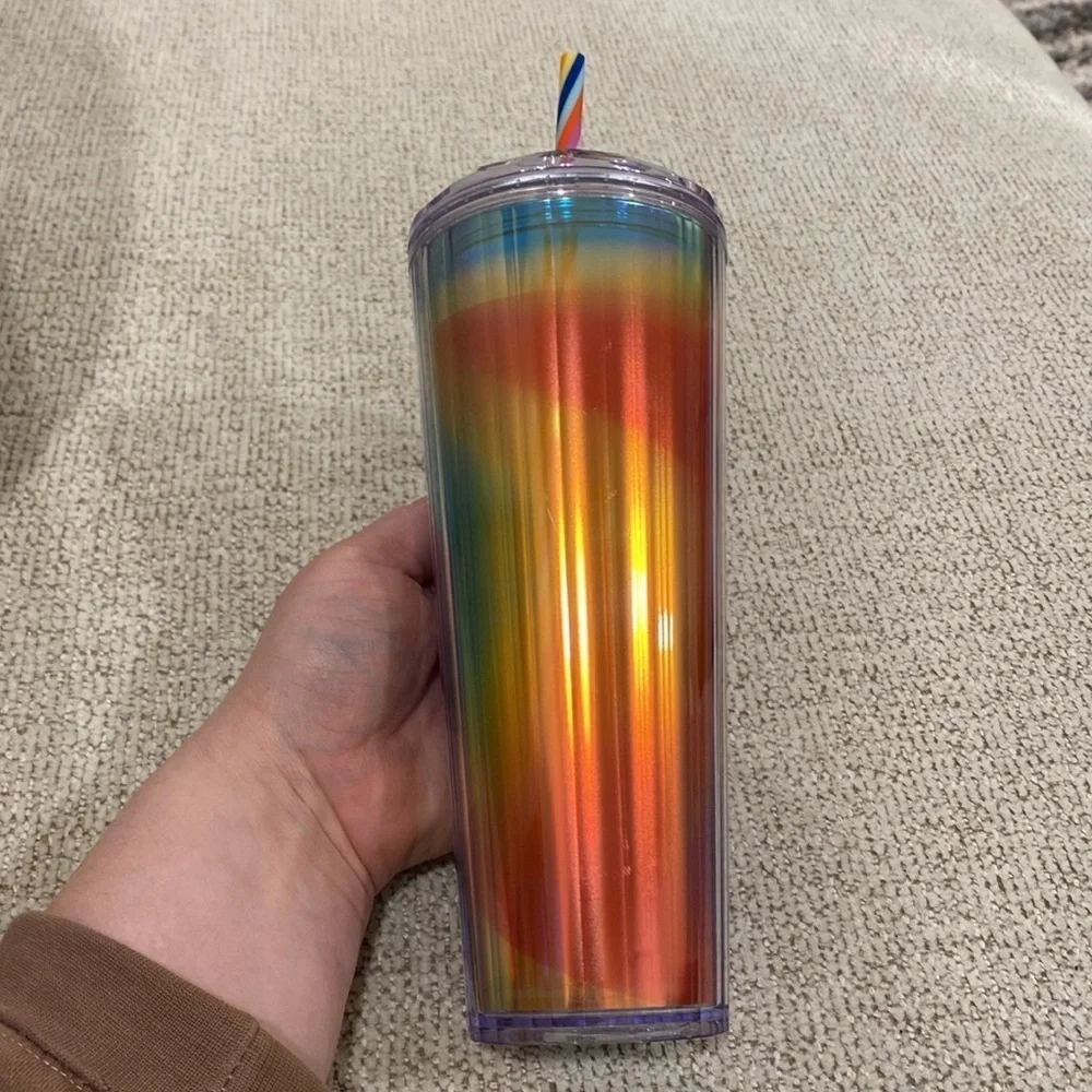 NWT 2021 Starbucks Iridescent Rainbow Kaleidoscope Dome Tumbler 2021